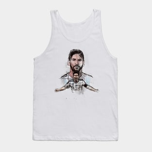 Messi On Sketch Art Tank Top